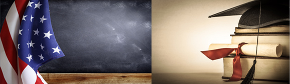 Classroom chalkboard image with American Flag Classroom chalkboard image with American Flag
